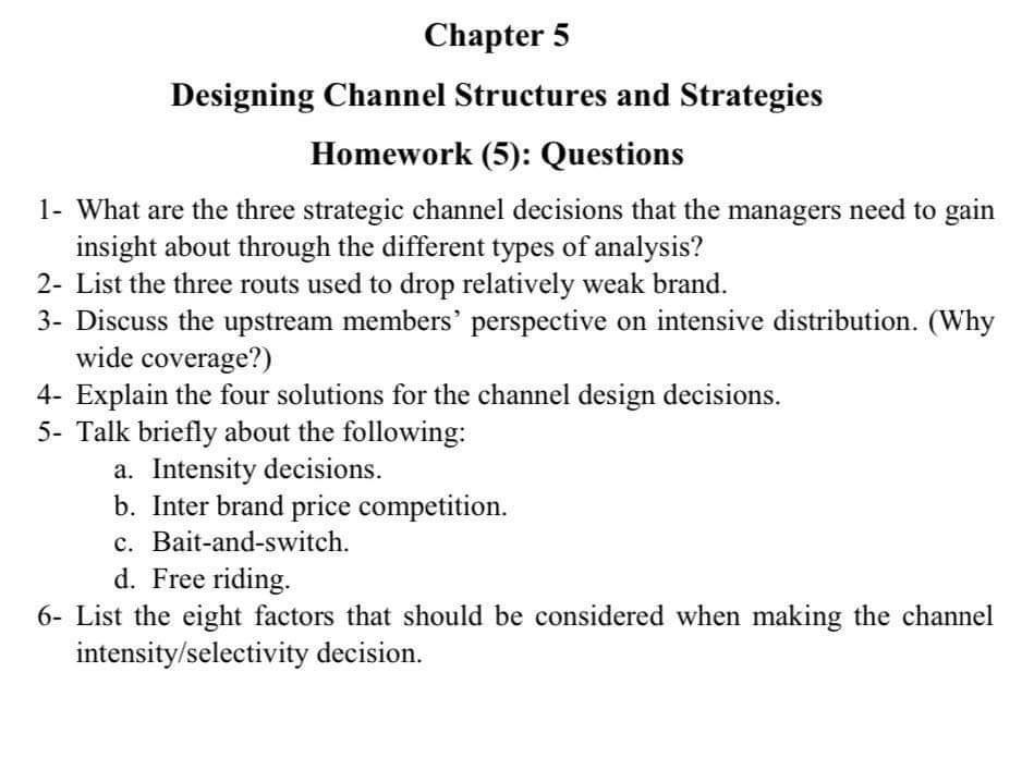 Chapter 5 Designing Channel Structures and