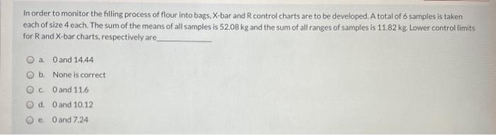 In order to monitor the filling process of flour