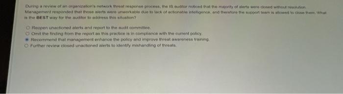 A the BEST Way for the auditor to addeset this