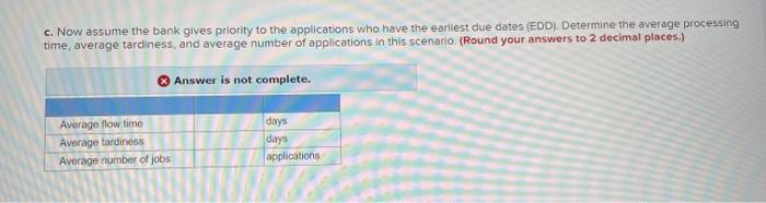 Additional Problem 16-1 (Algo) A bank receives