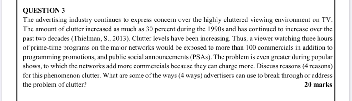 THIS IS A MARKETING QUESTION BUT THERE IS NO SLOT