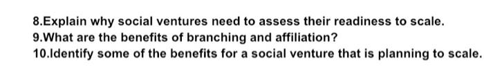 8.Explain why social ventures need to assess