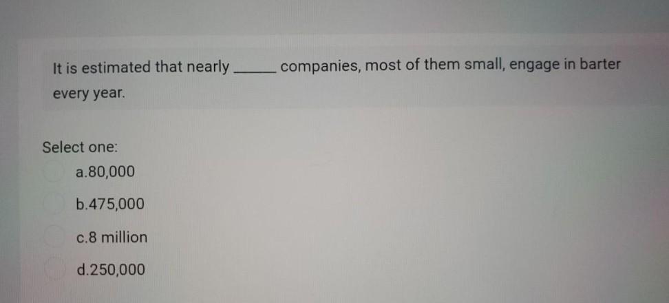 companies, most of them small, engage in barter
