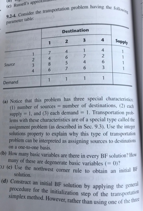 (c) Russell's appro 9.2-4. Consider the