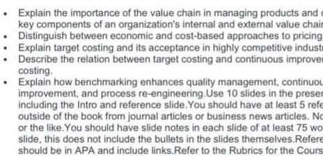 Explain the importance of the value chain in