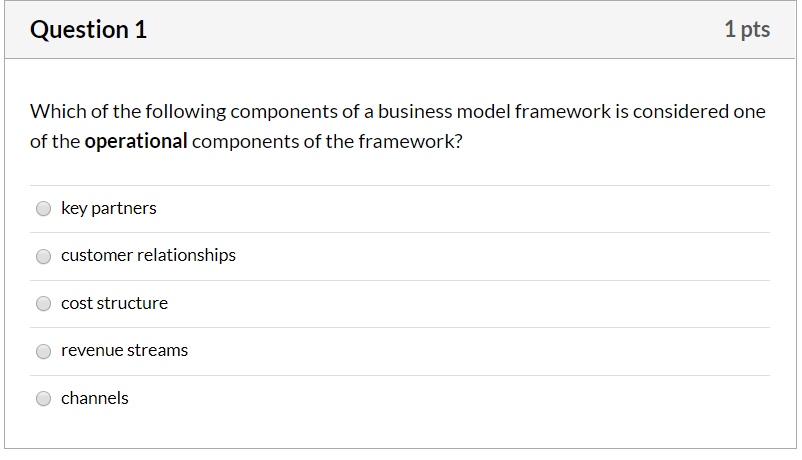 Question 1 1 pts Which of the following