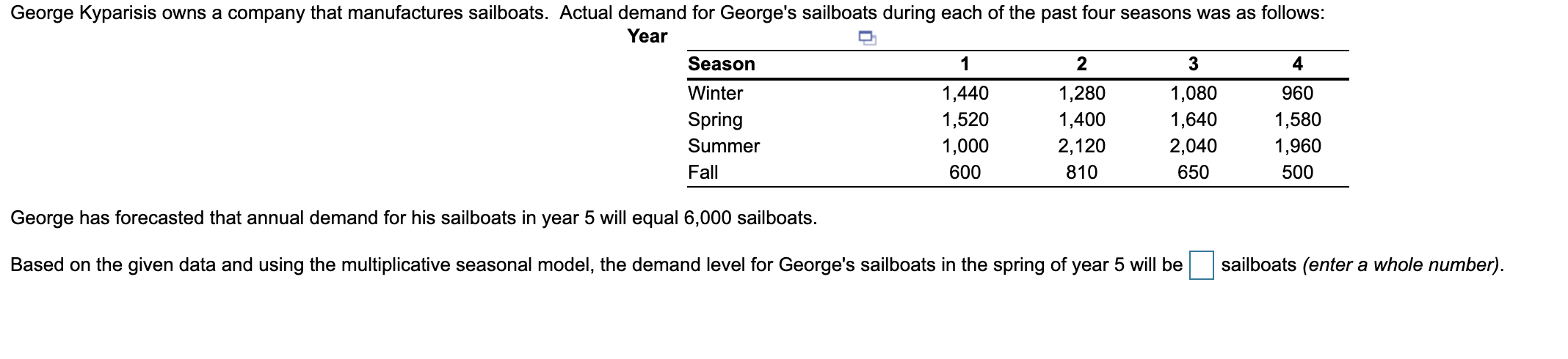 1 George Kyparisis owns a company that