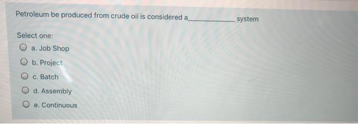 Petroleum be produced from crude oil is