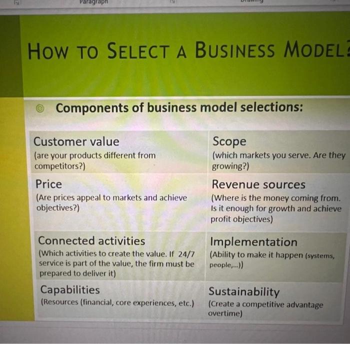 select a bussiness model of a new health club ?