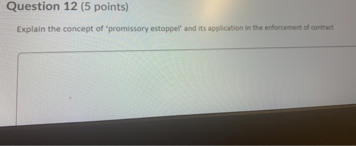 Question 12 (5 points) Explain the concept of