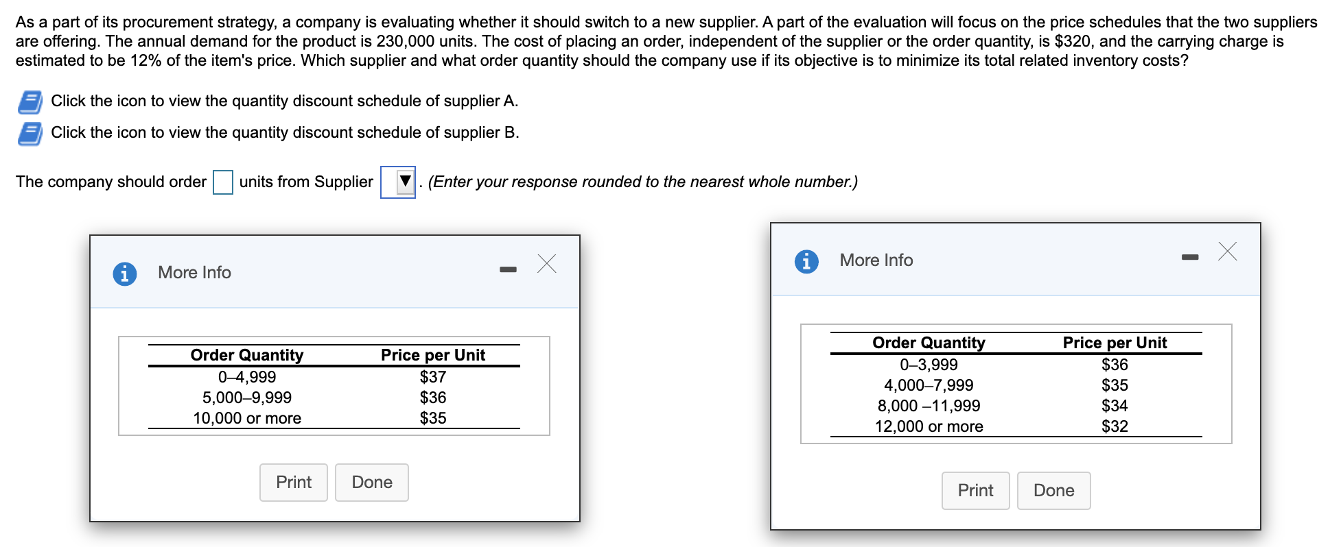 From left to right: Supplier A is the left table