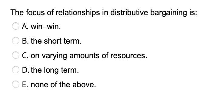 The focus of relationships in distributive