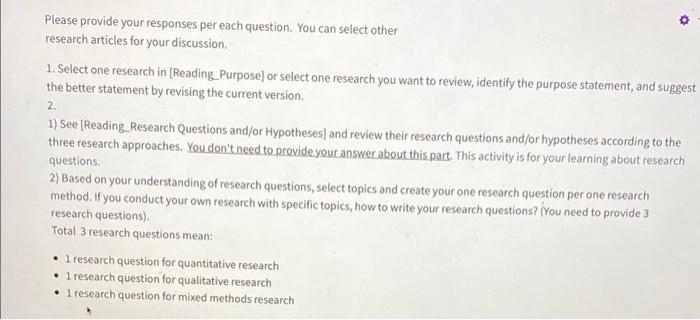 0 Please provide your responses per each