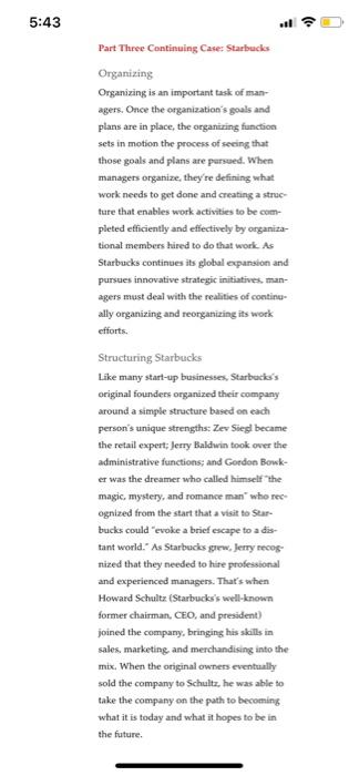 (Essentials of Management) QUESTION-3. Starbucks