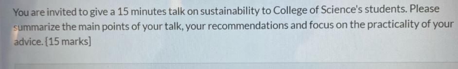 You are invited to give a 15 minutes talk on