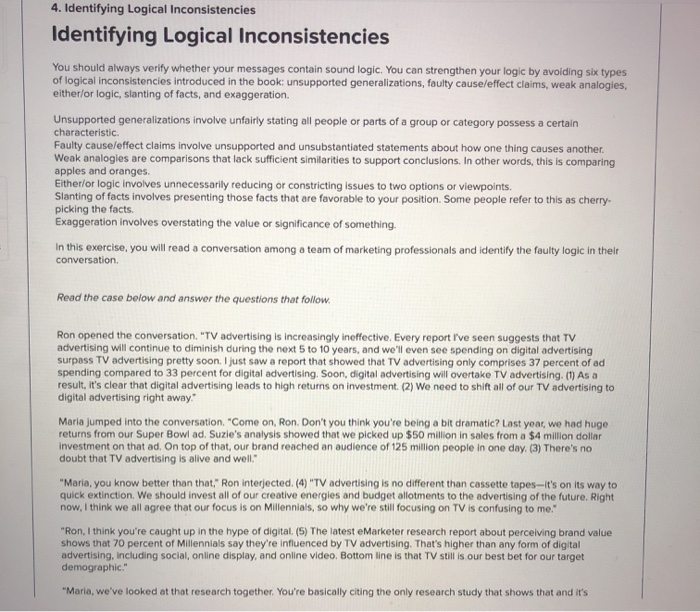 4. Identifying Logical Inconsistencies