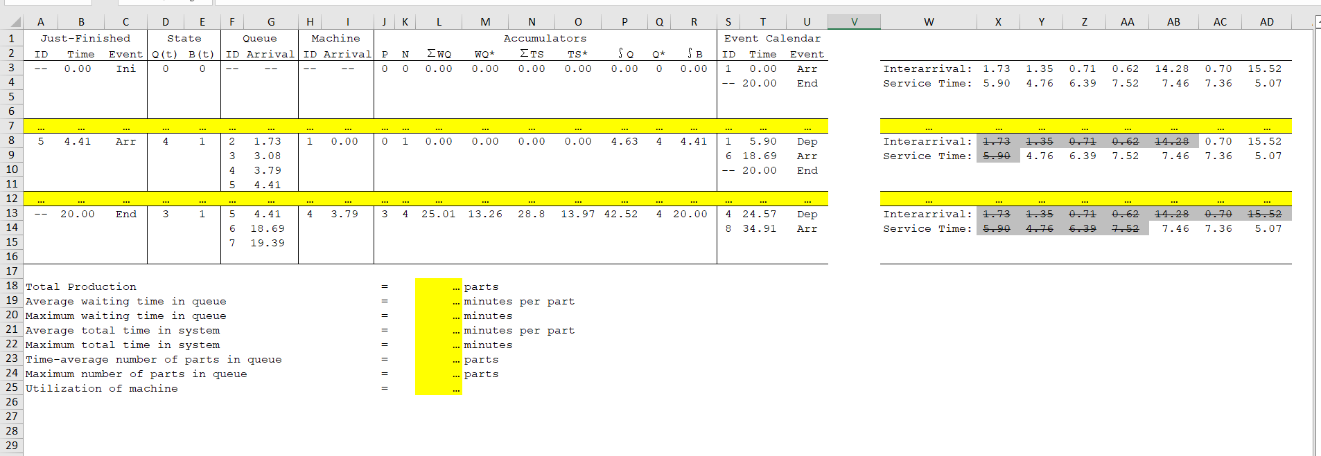 \begin{tabular}{cccccrcr} W & X & Y & Z & AA & AB