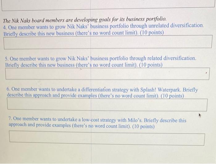 The Nik Naks board members are developing goals