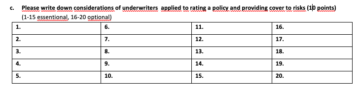 C. Please write down considerations of