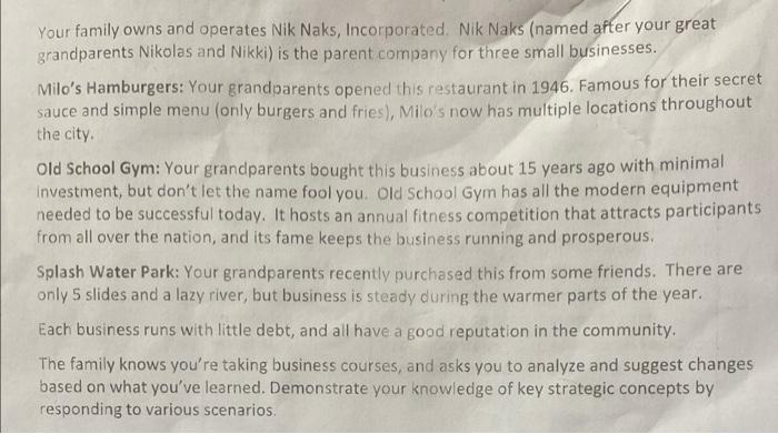 The Nik Naks board members are developing goals