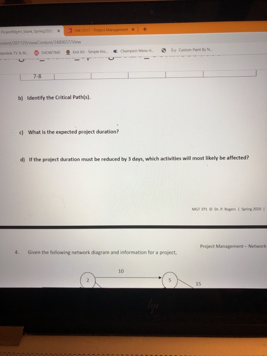 Project Mgmt_blank Spring 2020 X E HW Ch17 -