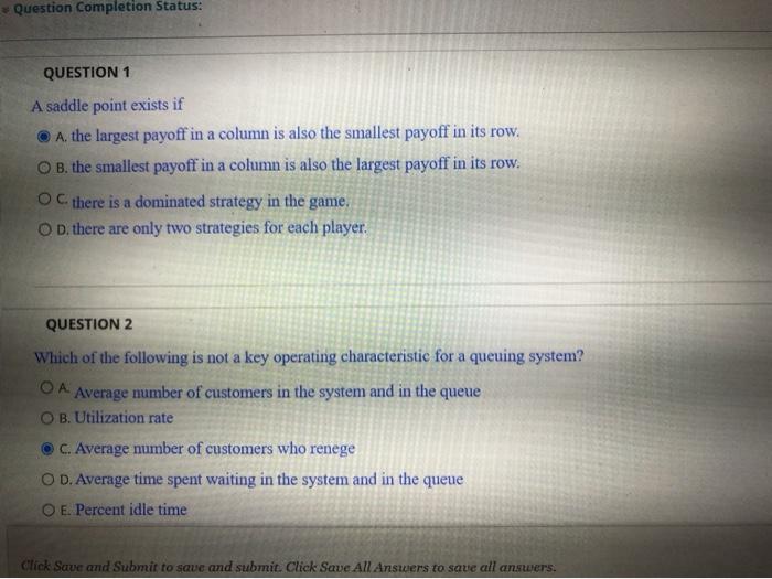 Question Completion Status: QUESTION 1 A saddle