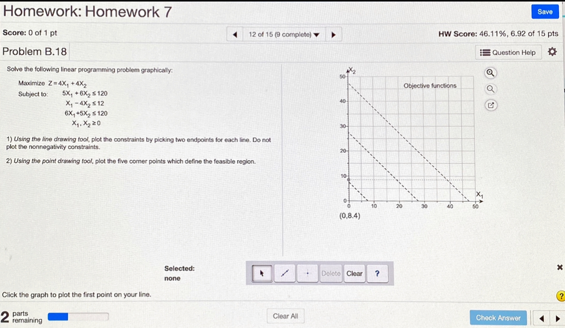 Solve the following linear programming problem