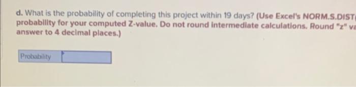 The following represents a project that should be