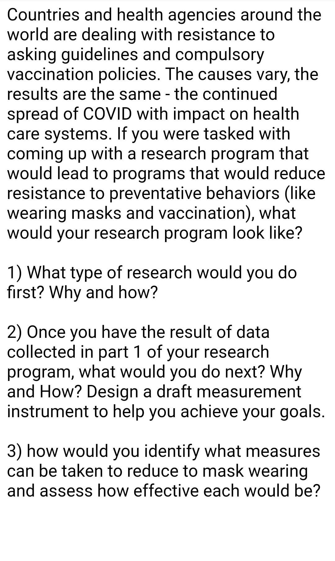 MBA Marketing Research Question Countries and