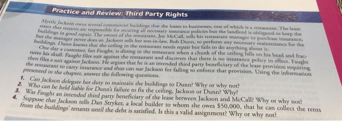 Practice and Review: Third Party Rights Myrtle