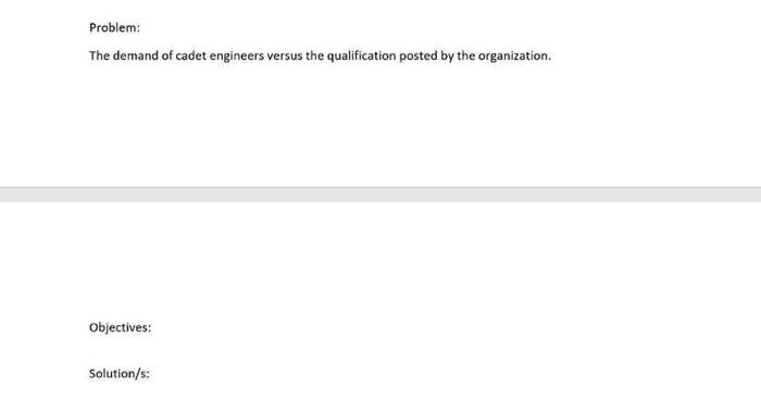 Case: Positions for cadet electrical engineers