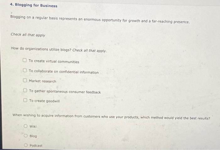 4. Blogging for Business Blogging on a regular