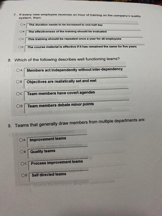 7. If every new employee receives on hour of