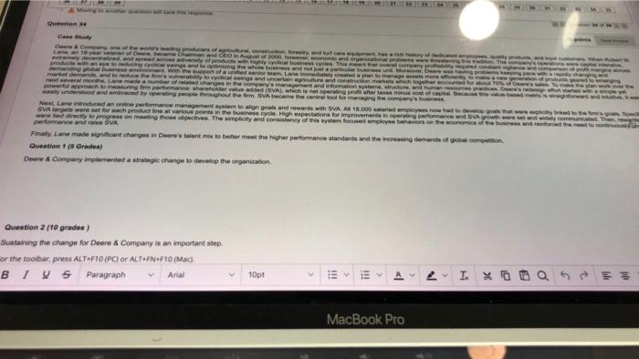 Question 34 is paints Case Study Deere & Company