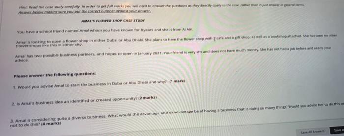 Mont the case study care in order to all marks