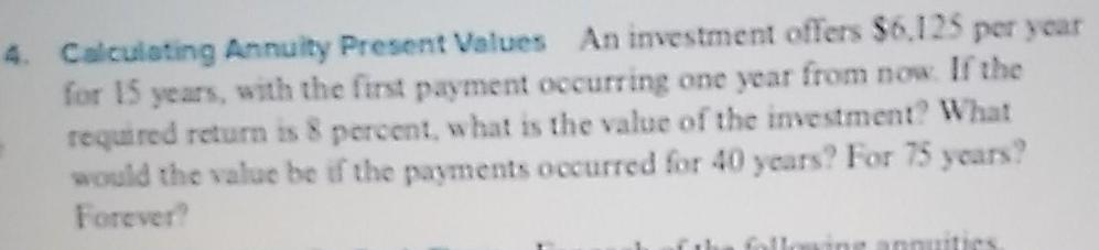 4. Calculating Annuity Present Values An