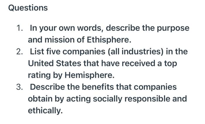 In your own words, describe the purpose and