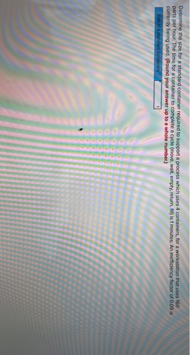 Determine the size for a standard container