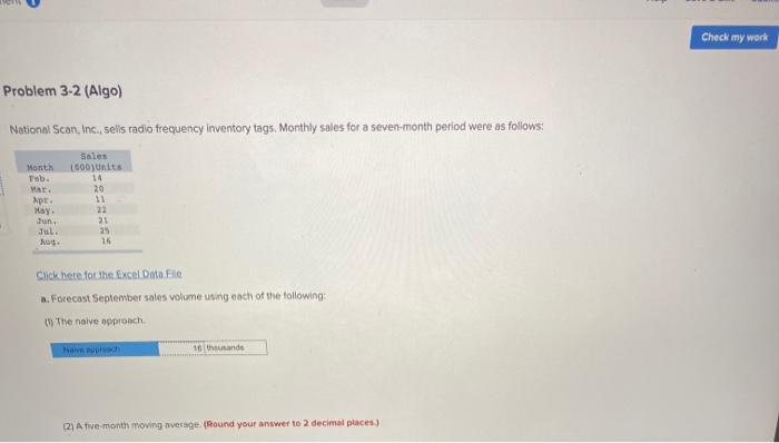 How do I solve 5) Check my work Problem 3-2