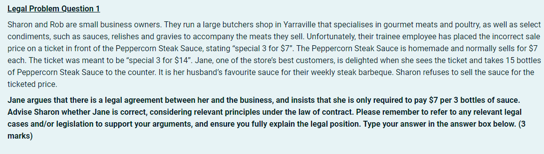 Legal Problem Question 1 Sharon and Rob are small