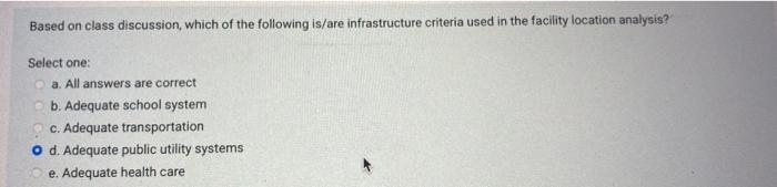 Based on class discussion, which of the following