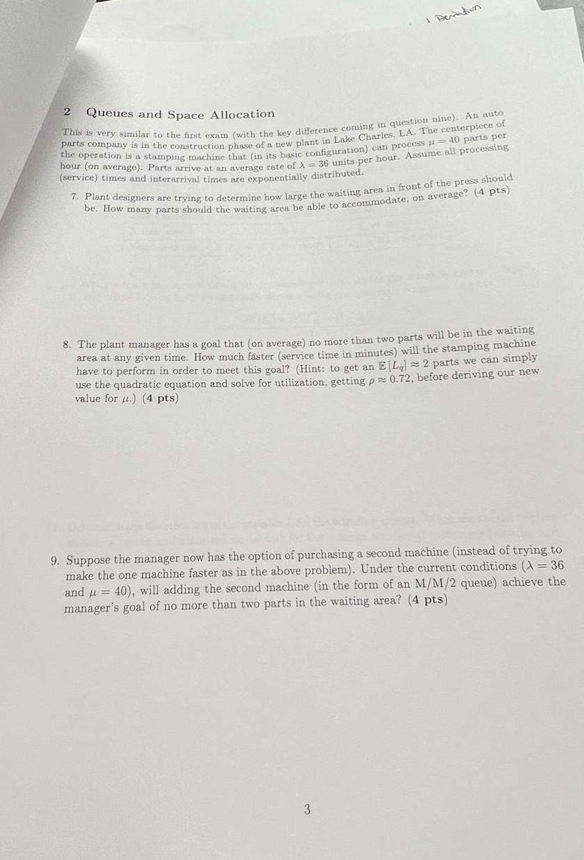 2 Queues and Space Allocation This is very