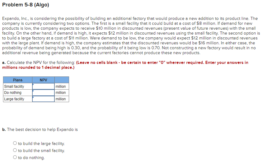 Expando, Inc., is considering the possibility of
