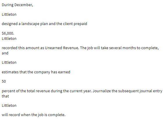 During December, Littleton designed a landscape