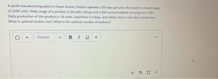 A small manufacturing plant in Owen Sound,