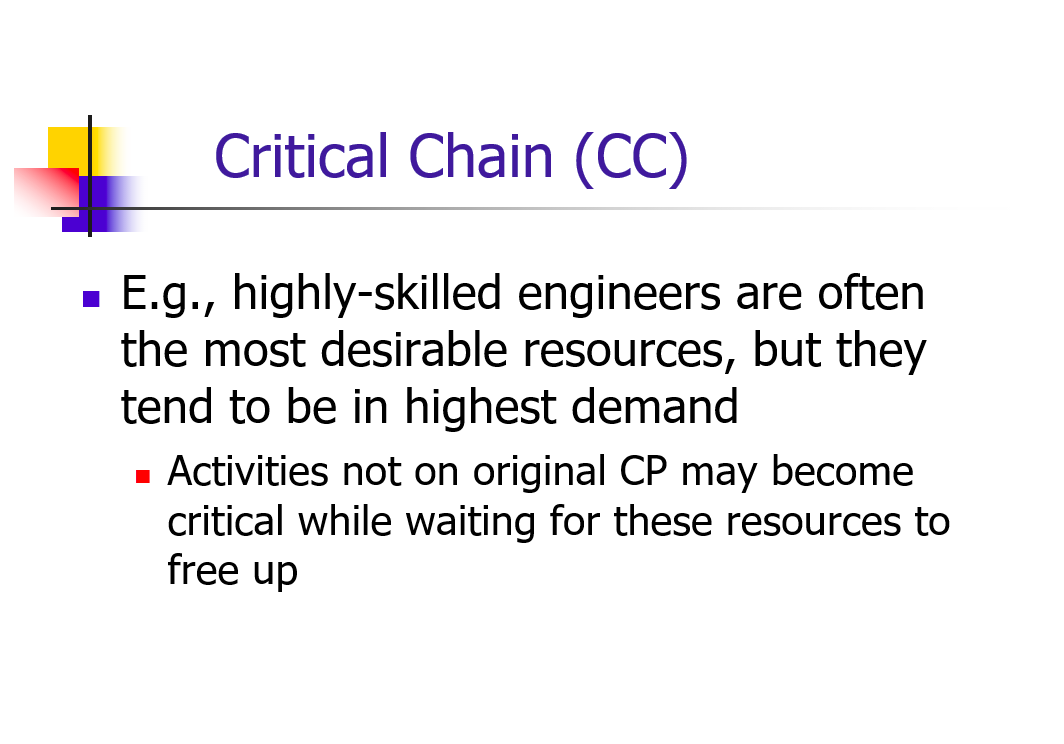 1) Use your own words to explain critical chain.