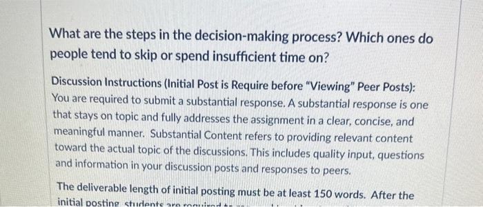 What are the steps in the decision-making