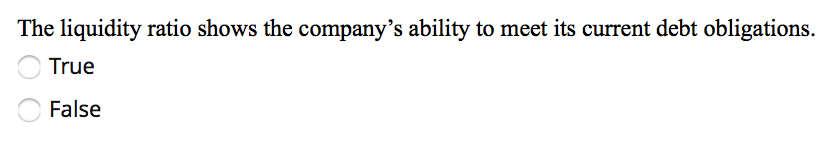 The liquidity ratio shows the company's ability
