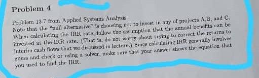 Problem 4 Problem 13.7 from Applied Systerns