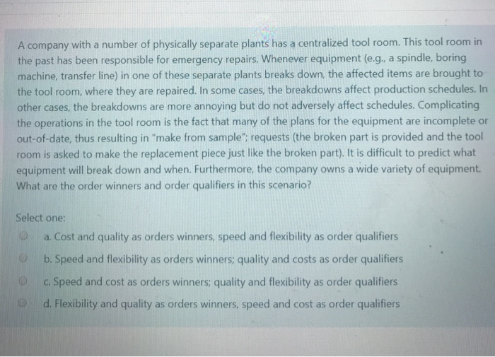 A company with a number of physically separate